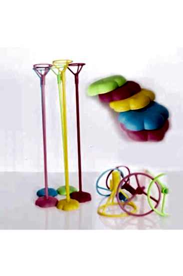 Happyland Tek Ayaklı Renkli Balon Standı Yer Standı Balon Standı 5’li Balon