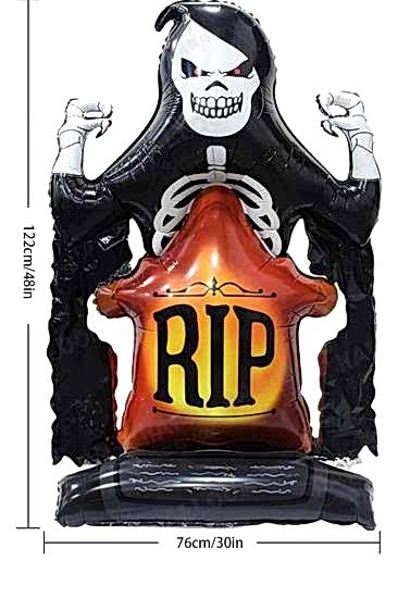 Happyland Halloween Mezar Taşo RİP Folyo Balon 3D Ayaklı Şekilli Halloween Folyo Balon 1 Adet