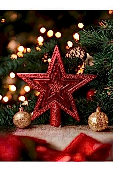 Happyland Yılbaşı Ağacı Süsü Kırmızı Mini Tepe Yıldızı 10 Cm Yılbaşı Çam Ağacı Tepe Yıldızı Mini 