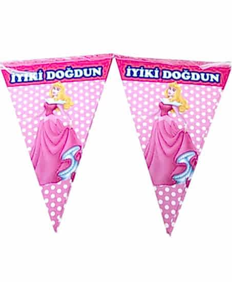 Happyland Pamuk Prenses Temalı Açılır Üçgen Flama