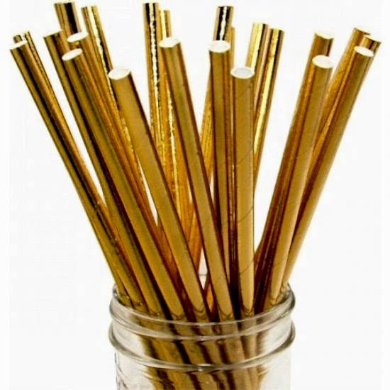 Happyland Metalik Kağıt Pipet Gold 24 Adet