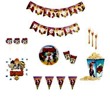 Happyland Brawl Stars Doğum Günü Parti Paketi 9 Çeşit Ekonomik Paket Brawl Stars Temalı Doğum Günü Seti  8 Kişilik﻿