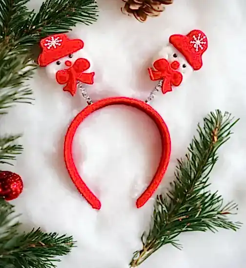 Happyland Yılbaşı Kardanadam Taç Peluş Taç 1 Adet Yılbaşı Taç Yeni Yıl Aksesuar HAPPY2025-144