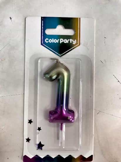 Happyland 1 Rakam Metalik Renkli Pasta Mumu