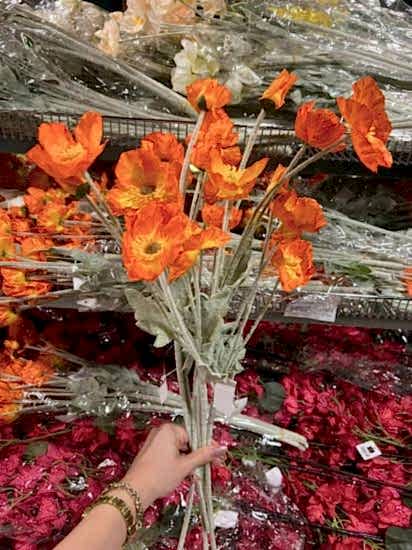 Happyland Yapay Çiçek 5’li Gelincik Dalı Turuncu Renk 60 cm Gelincik HPY-26132