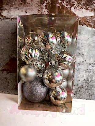 Happyland Yılbaşı Çam Ağacı  Süsü Yılbaşı Topları Gümüş Renk Asetat Kutulu 20’li Yılbaşı Topu Seti