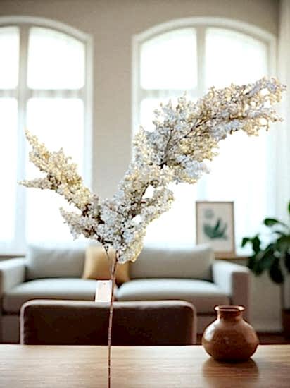 Happyland Yapay Çiçek Beyaz Pampas Cipso Lüks Çiçek Dekor Ev Dekorasyon Çiçeği 100 cm