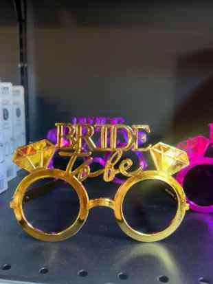 Happyland Parti Gözlüğü Bride Yazılı Gelin Gözlüğü Bekarlığa Veda Bride To Be Gözlük Gold