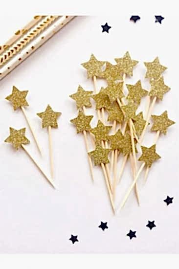 Happyland Yıldız Kürdan 10 Lu Metalize Gold Parlak Kürdan 10 Adet