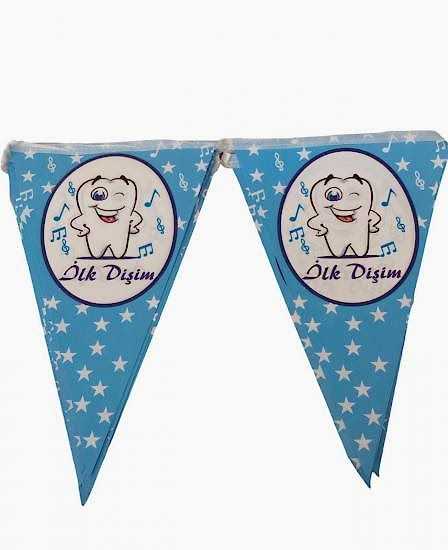 Happyland İlk Dişim Mavi Temalı Açılır Üçgen Flama