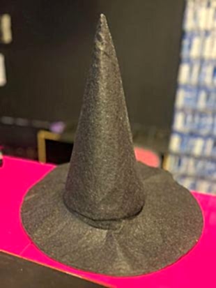 Happyland Halloween Siyah Cadı Şapkası Cadılar Bayramı Uzun Keçe Cadı Şapkası