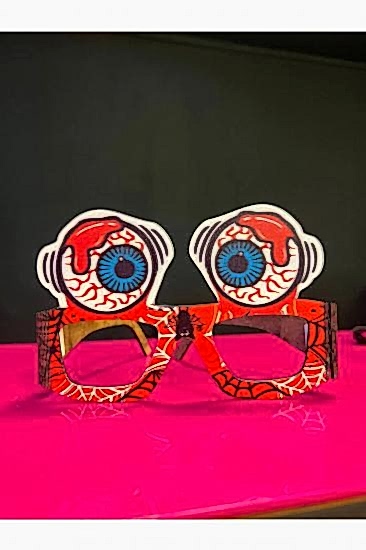 Happyland Halloween Göz Model Ahşap Parti Gözlüğü Camsız Ahşap Cadılar Bayramı Gözlüğü