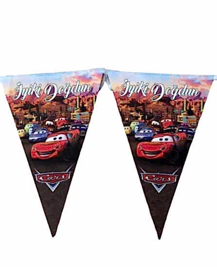 Happyland Cars Arabalar Temalı Açılır Üçgen Flama