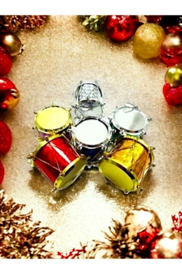 Happyland Yılbaşı Ağacı Süsü 9 ’lu Davul Çam Ağacı Süsü Davul Şeklinde Yılbaşı Süsü 3 cm