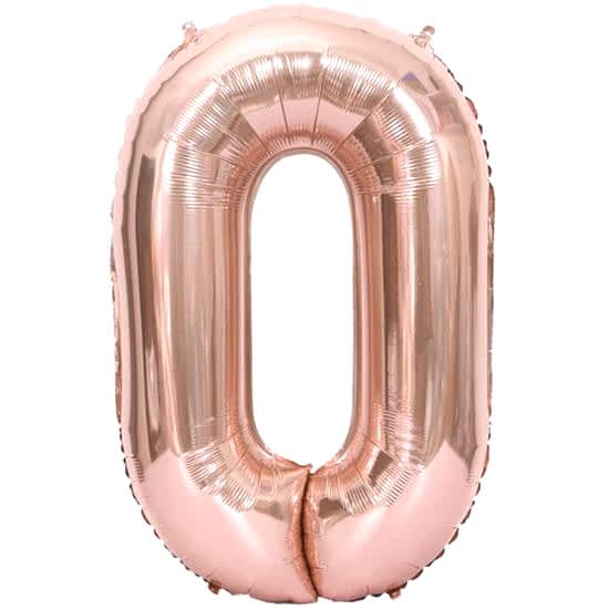 Happyland 0(Sıfır) Rose Gold Rakam Folyo Balon 100 Cm