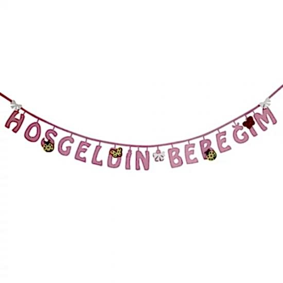 Happyland HOŞGELDİN BEBEĞİM PEMBE KEÇE YAZI