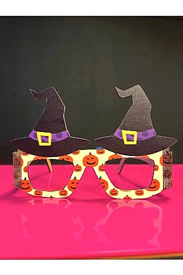 Happyland Halloween Cadı Şapkası Model Ahşap Parti Gözlüğü Cadılar Bayramı Gözlüğü