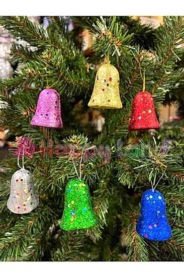 Happyland Yılbaşı Çam Ağacı Süsü 6 adet Renkli Çan Süs 4 cm Yılbaşı Çan Süs Renkli