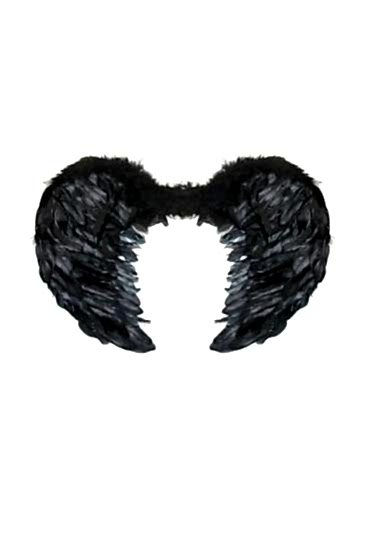 Happyland Halloween Siyah Renkli Küçük Boy Melek Kanadı 40 cm Kostüm Aksesuar Çocuk Melek Kanadı