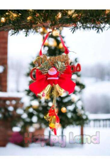 Happyland Yılbaşı Ağacı Noel Babalı Merry Christmas Asma SüS Yeni Yıl Dekor Süs 30 cm