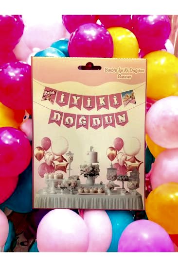 Happyland Barbie İyiki Doğdun Banner Yazı Barbie Doğum Günü Yazısı