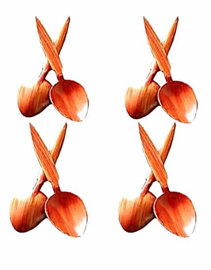 Happyland  Ahşap görünümlü sert plastik gösteri ve oyun kaşığı 8 çift