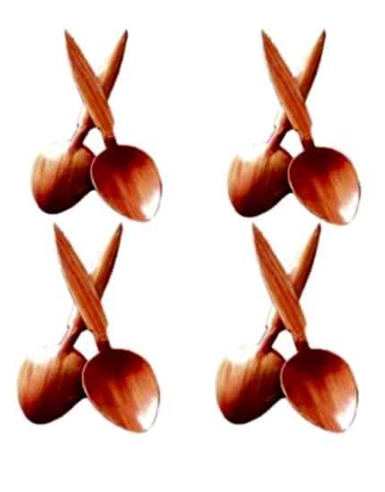 Happyland  Ahşap görünümlü sert plastik gösteri ve oyun kaşığı 8 çift