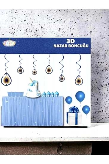 HappylandNazar Boncupu 3D Tavan Süs Nazar Boncuğu Dekor Sğs Sarkıt 10 Adet
