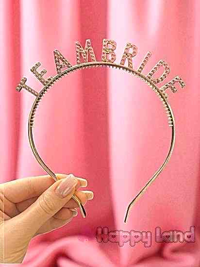 Happyland Team Bride Taç Rose Gold Nedime Tacı Bekarlığa Veda Partisi Tacı Mika