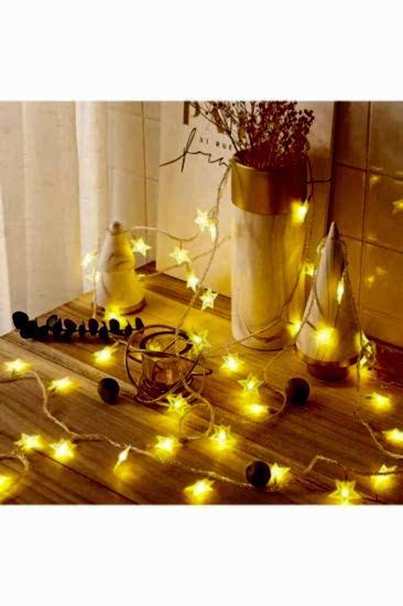 Happyland Yılbaşı Dekorasyon Ağaç Işığı 4 Metre Animasyonlu 20 Ledli Beyaz Kablo Fişli Günışığı Yıldız Led 