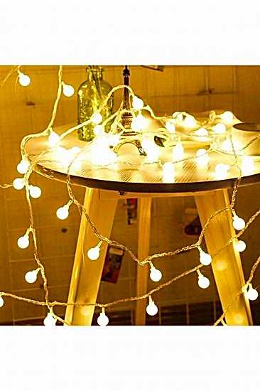 Happyland Yılbaşı Dekorasyon Ağaç Işığı 4 Metre Animasyonlu 20 Ledli Beyaz Kablo Fişli Günışığı Top Led Işık