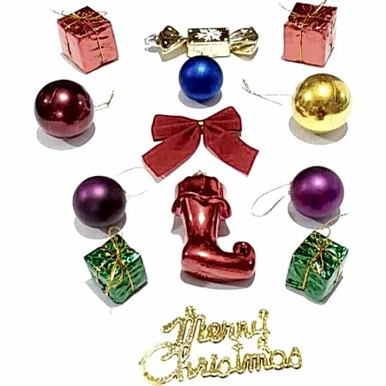 Happyland Yılbaşı Merry Christmas Yazılı Cici Top ve Karışık Süs Seti