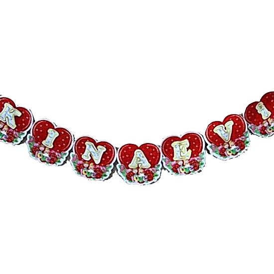  Happyland Kına Evi Yazılı Açılır 3D Banner Kapı Süsü Perde Süsü Kırmızı