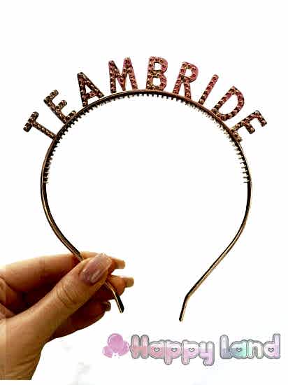 Happyland Team Bride Taç Rose Gold Nedime Tacı Bekarlığa Veda Partisi Tacı Mika