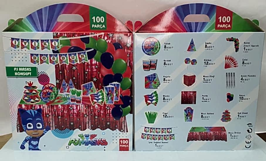 Partiustası HAPPYLAND 100 PARÇA PARTİ SETİ PİJAMASK