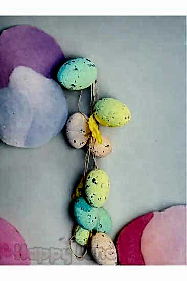 Happyland Paskalya Yumurtası Renkli İpli Asma Süs Yapay Paskalya Süs