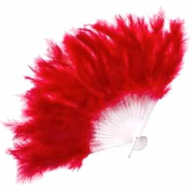 Yavuz Tüylü Yelpaze Kına Yelpazesi Kırmızı 27 cm * 37 cm