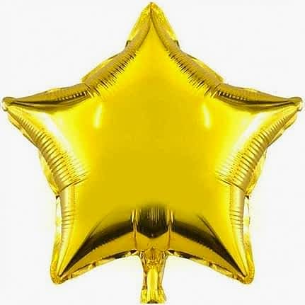 Gold Sim Desenli Yıldız Folyo Balon