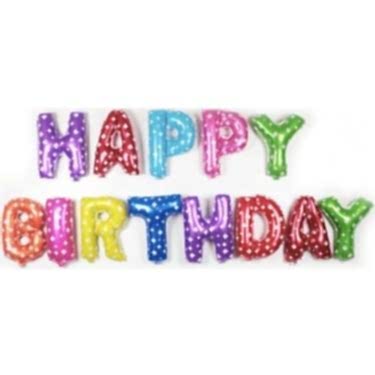 Happy Birthday Yazılı Rengarenk Folyo Balon