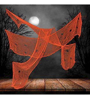 Happyland  Turuncu Renk Halloween Cadılar Bayramı Ürpertici Dekor Perde 72x190 Cm