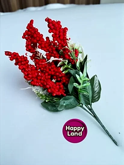 Happyland Yılbaşı 5 Dallı Kokina Berry Kiraz Dalı Yılbaşı Çiçeği Süsü 1 Adet