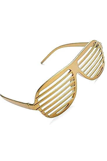 Happyland Parti Gözlüğü Panjurlu Renkli Eğlenceli Cool Gözlük Party Gözlüğü Gold