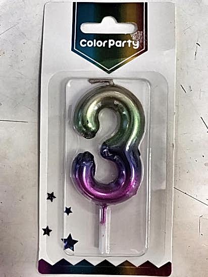 Happyland 3 Rakam Metalik Renkli Pasta Mumu