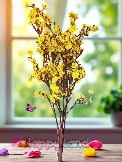 Happyland Yapay Sarı Bahar Dalı 55 Cm Renk Japon Kiraz Çiçeği