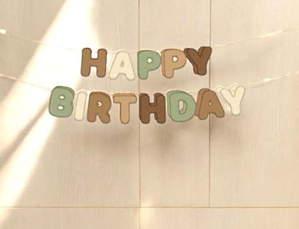 Happyland Happy Birthday Retro Renkli Dekoratif Banner Duvar Süsü Retro Konsept Doğum Günü Süsleri