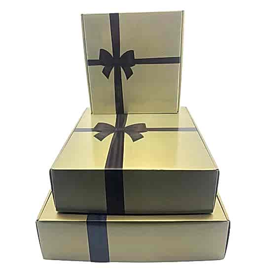 Gold 3’lü Kare Hediye Kutusu Seti 3 Boy