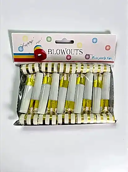 Happyland Yılbaşı Uzayan Düdük Kaynana Dili 10 Adet Gold Çizgili Parti Ve Doğum Günü YılbaşıDüdüğü