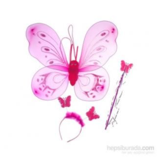 Pembe Kanatlı Kelebek Seti 1 Adet