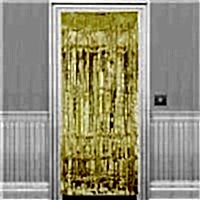 Altın Renkli Parlak Püsküllü Kapı Perdesi