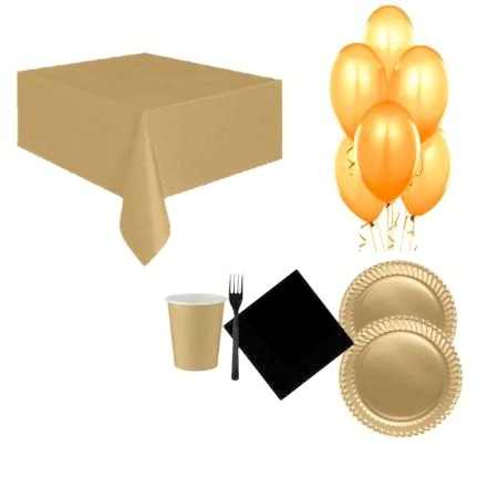 8 Kişilik 6 Parça Altın Sarısı Gold Parti Malzemeleri Seti Konsept Ürünleri